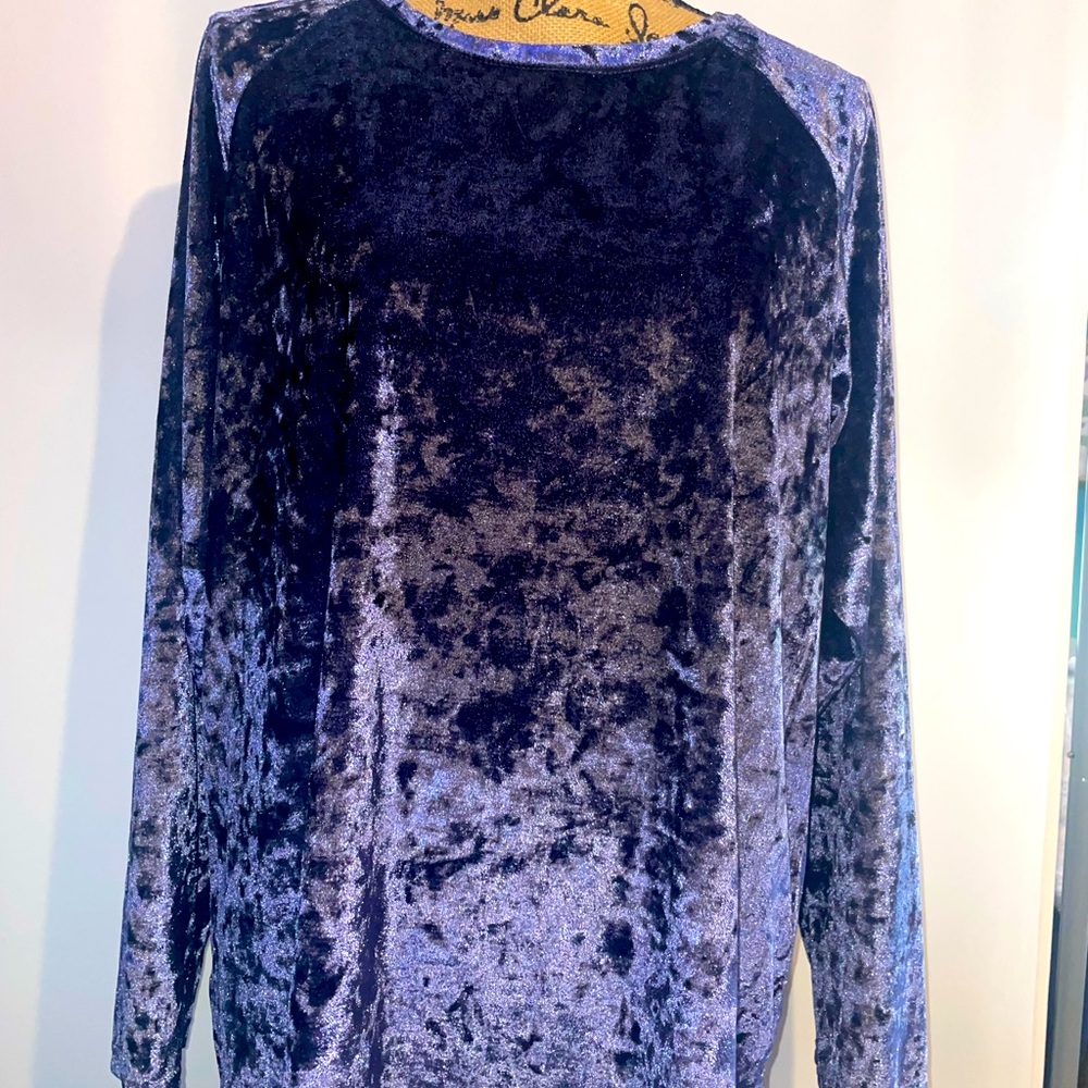 Crushed velvet Blue/Purple Long Sleeve Top XL